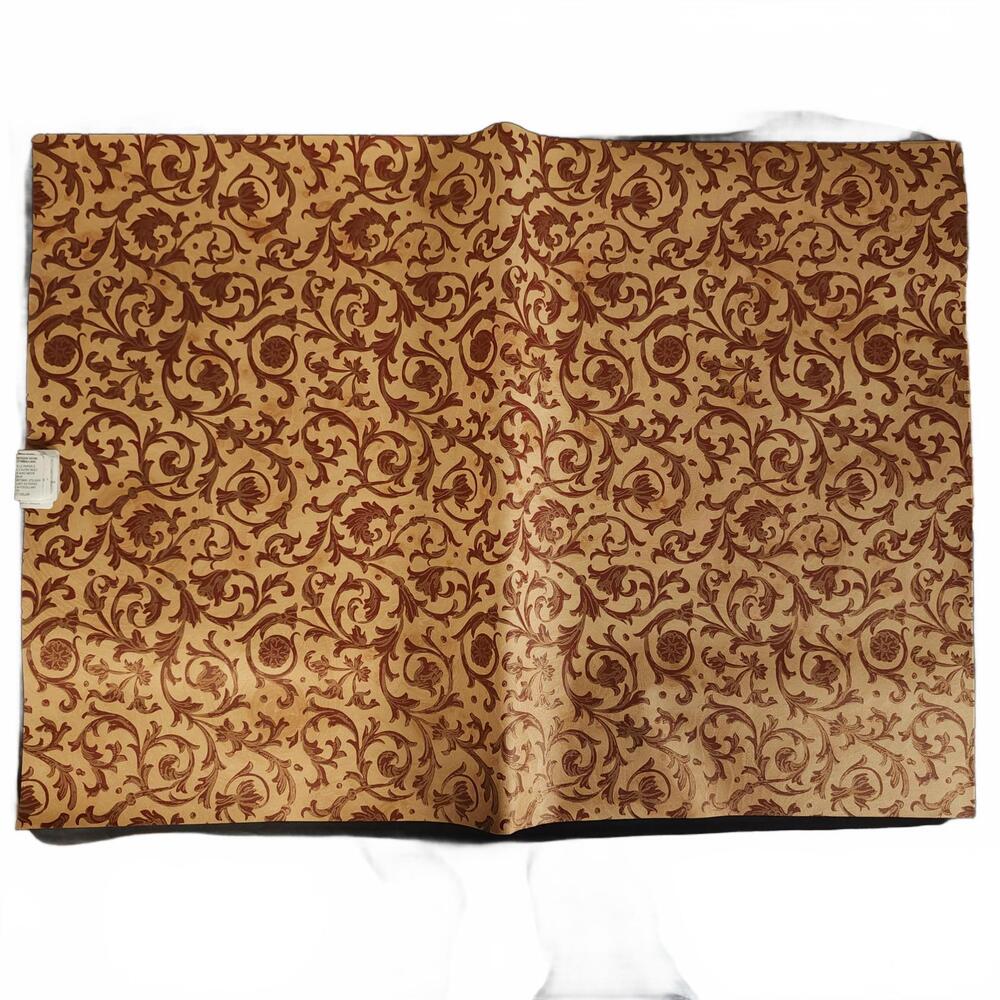 American Greetings Gift Wrap Red‎ Gold Scroll Vintage Peel And Stick Lot Of 15